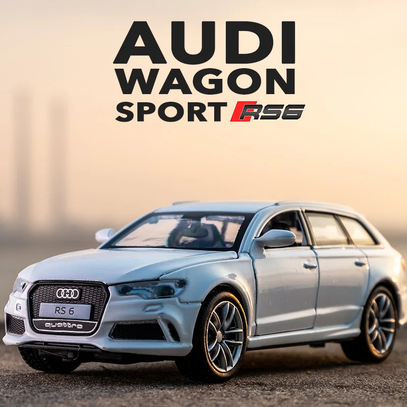 

Модель автомобиля Audi RS6 в масштабе 1:32, Автомобиль Универсал из сплава, Литые металлические игрушечные автомобили, модель автомобиля, коллек...