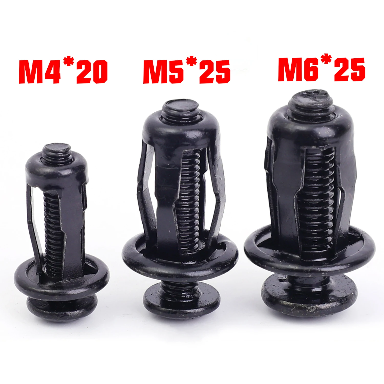 

Универсальный монтажный комплект винтов для номерного знака автомобиля M4 M5 M6, автомобильные крепежные гайки, черные болты из углеродистой стали для рамы бампера