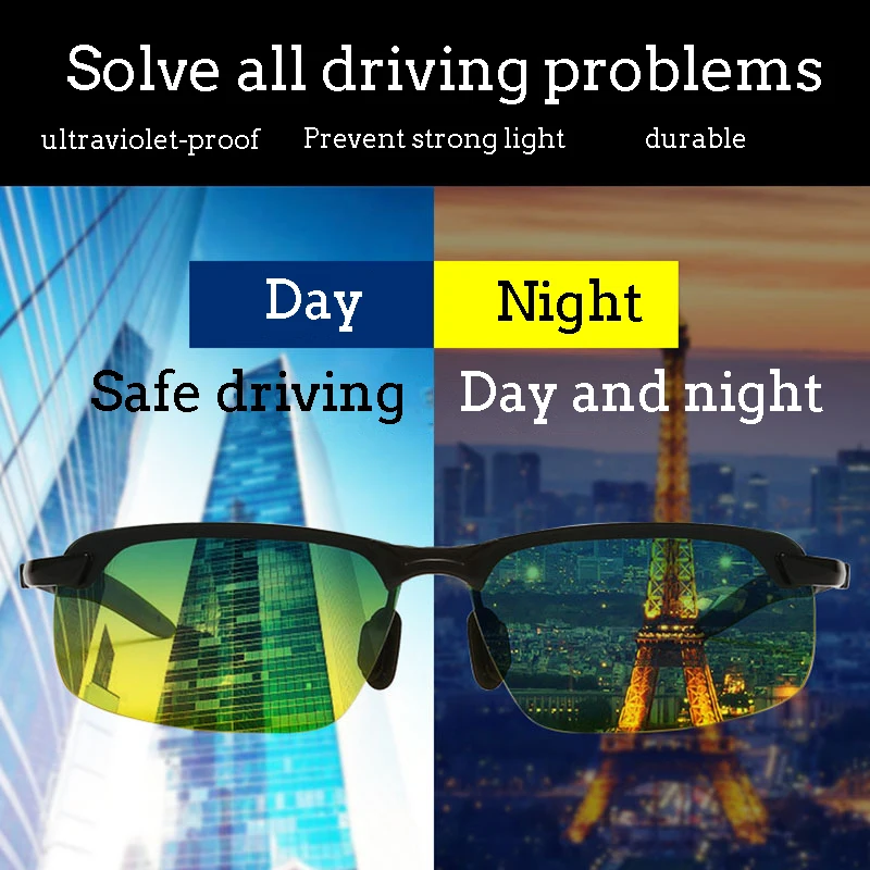 

Солнцезащитные очки Мужские фотохромные, поляризационные, хамелеоновые, меняющие цвет, дневное и ночное видение, для вождения