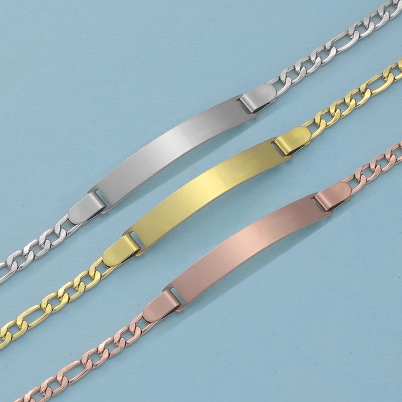 Fnixtar 10 шт./лот зеркальная полированная полоса из нержавеющей стали браслеты с