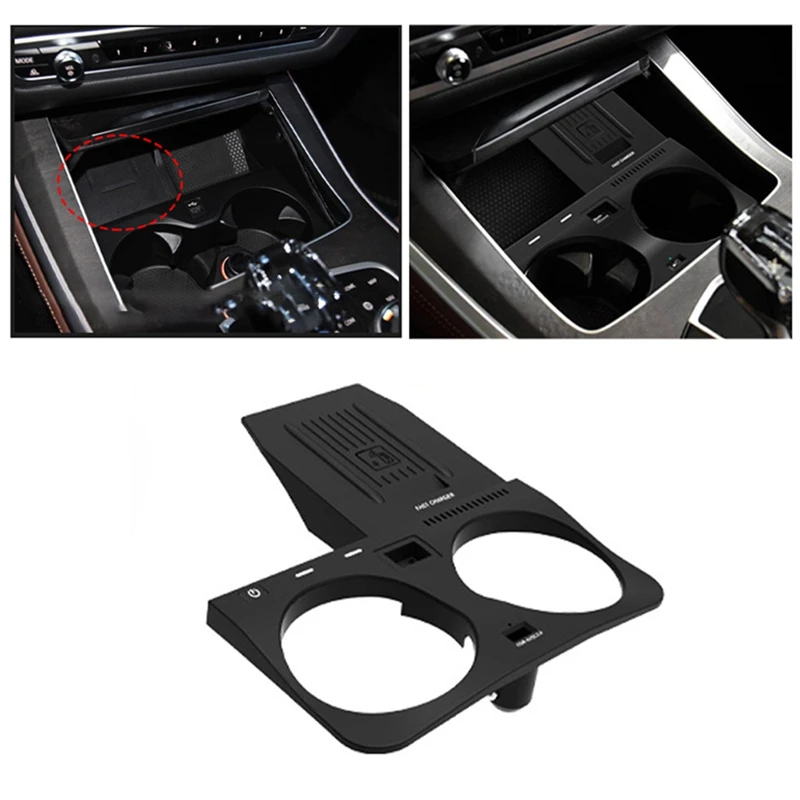 

Car 15W USB Wireless Charger Phone Panel for-BMW X5 X6 X7 2019-2022 Fast Wireless Charging Pad Holder