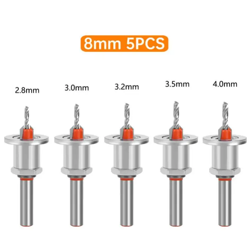 

1/5pc 8mm Shank HSS Countersink Woodworking Router Bit set Milling Cutter Screw Extractor Remon Demolition Milling Cutter