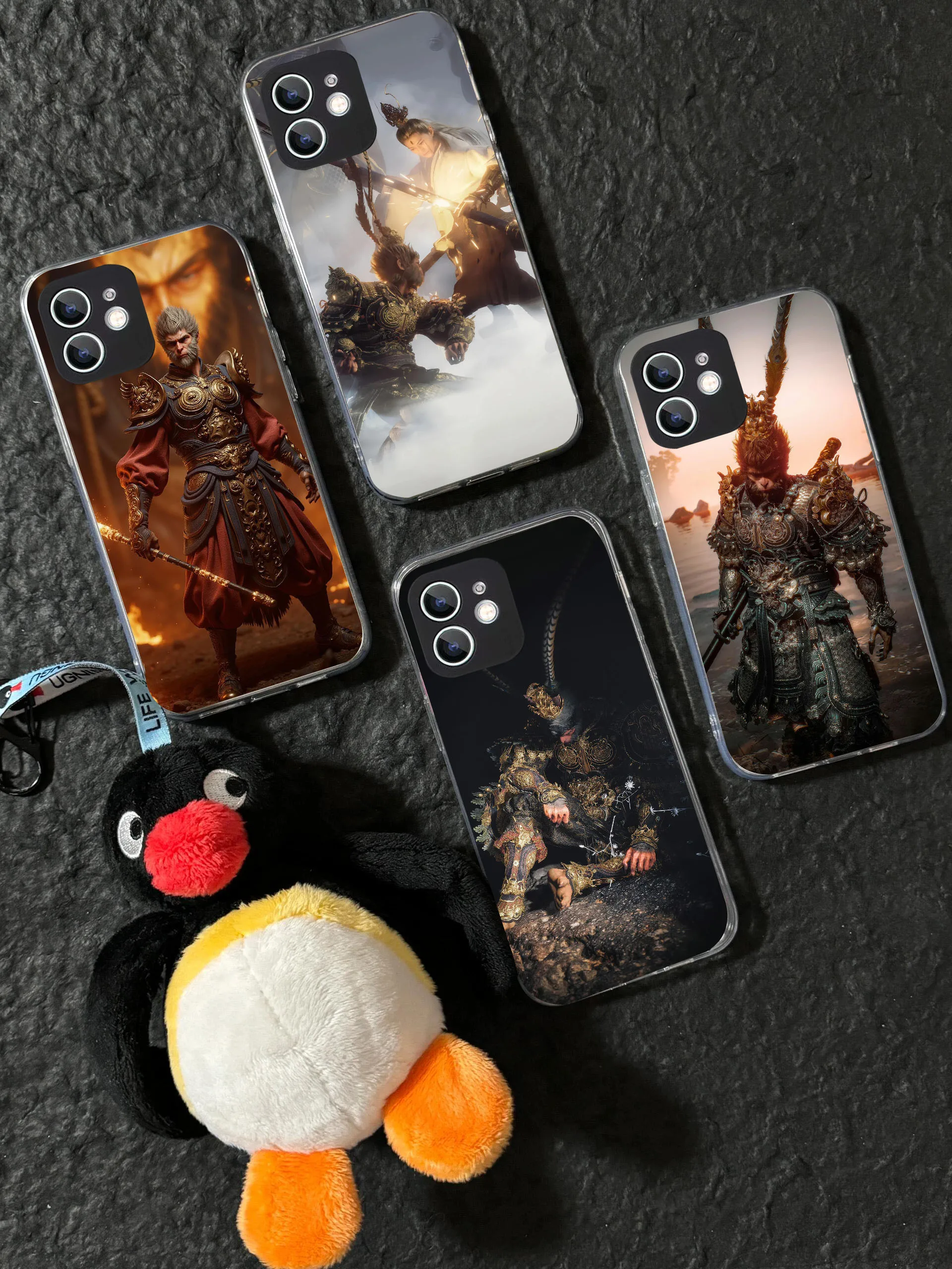 Женский черный миф Wukong B прозрачный силиконовый чехол для Samsung A14 A15 A23 A25 A34 A35 A54 A55 M23