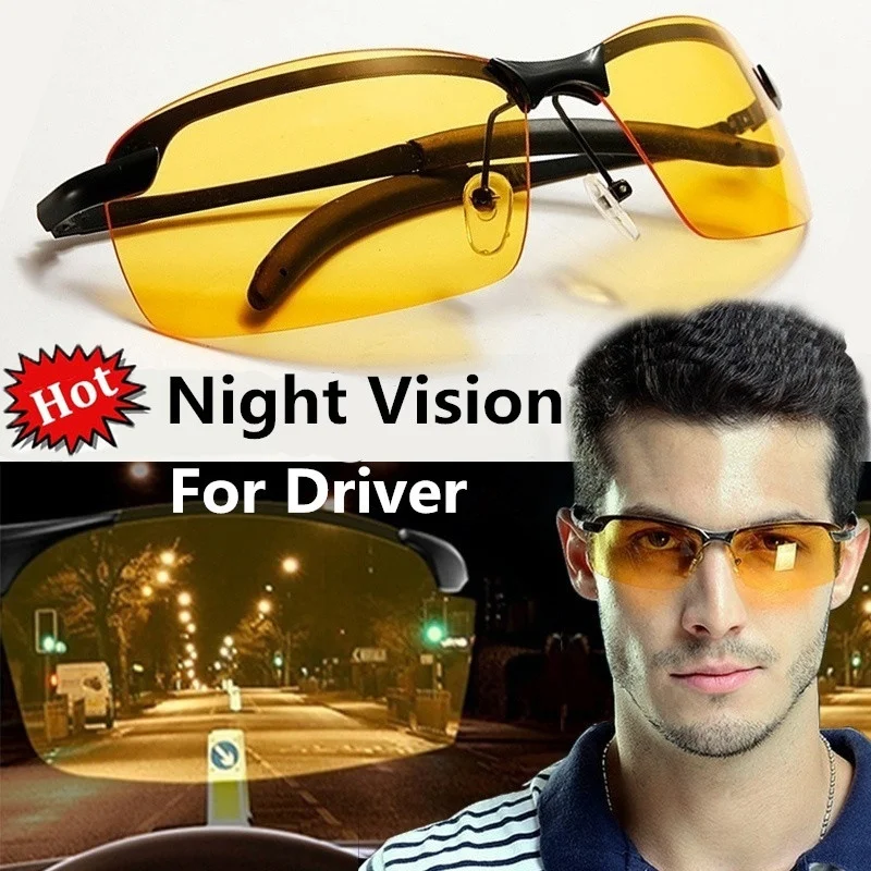 Купи Night Vision Glasses Men's Sunglasses Men Driving Glasses Day Night Vision UV400 Night Glasses Yellow Glasses for Night Vision за 72 рублей в магазине AliExpress