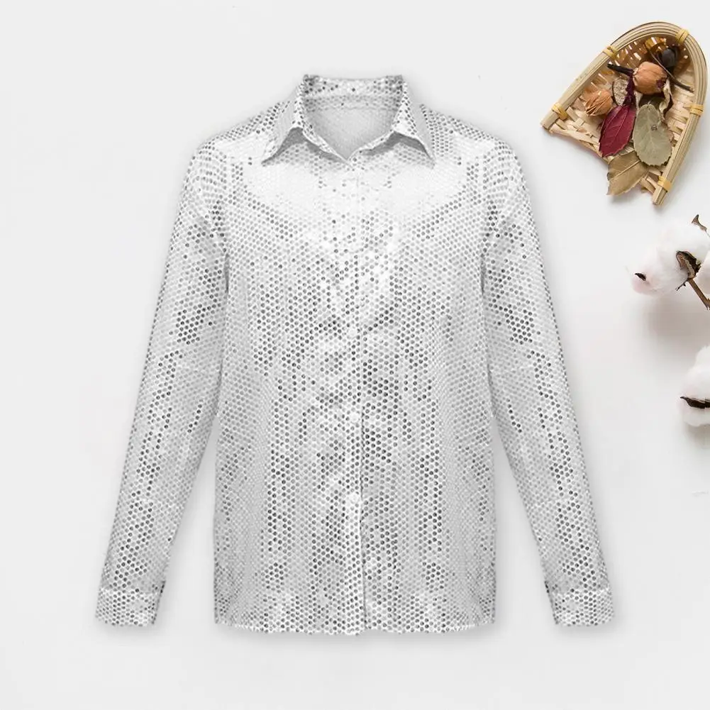 Брюки-рубашка блестящие расклешенные брюки с блестками в стиле ретро