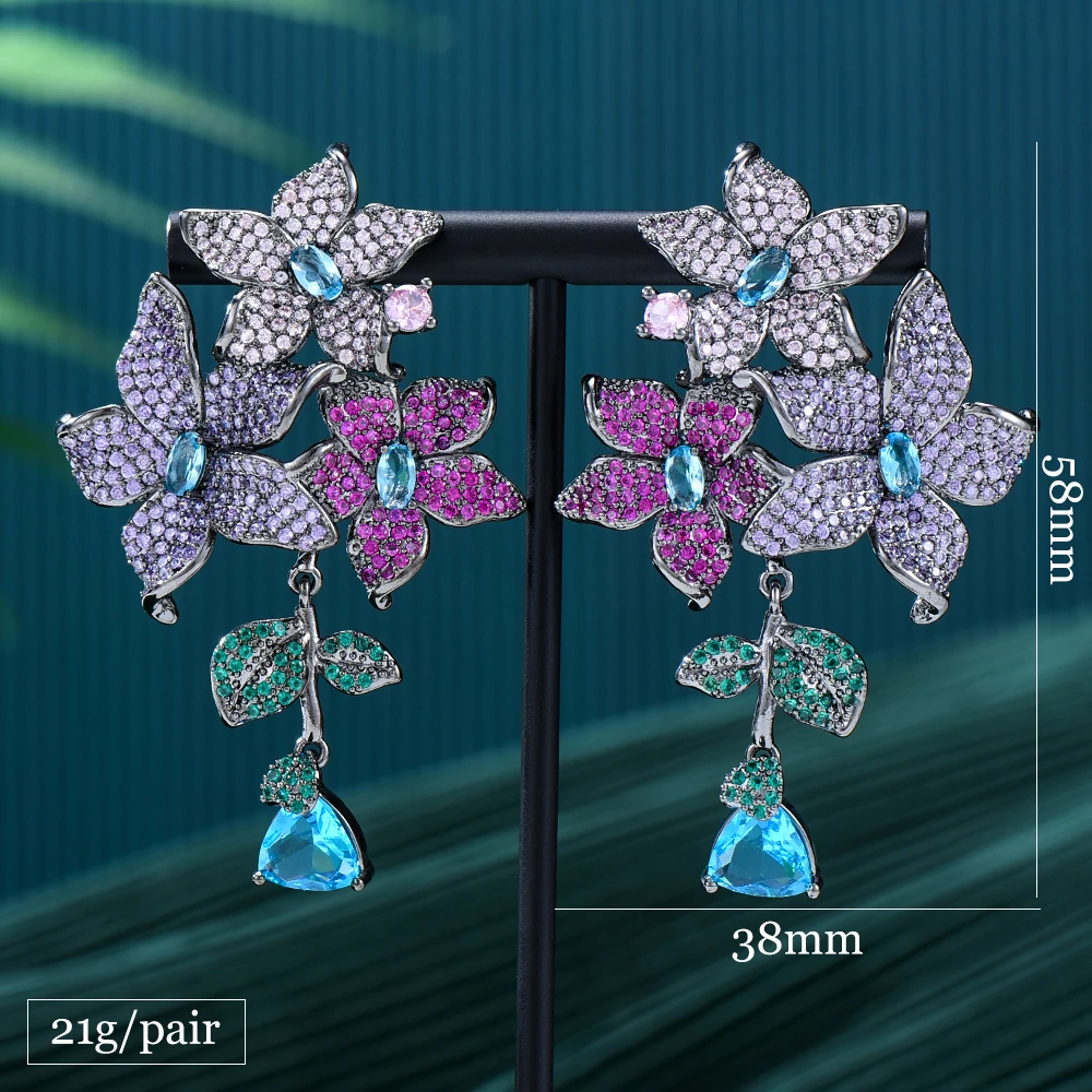 GODK романтические модные фиолетовые серьги для женщин аксессуары с полным