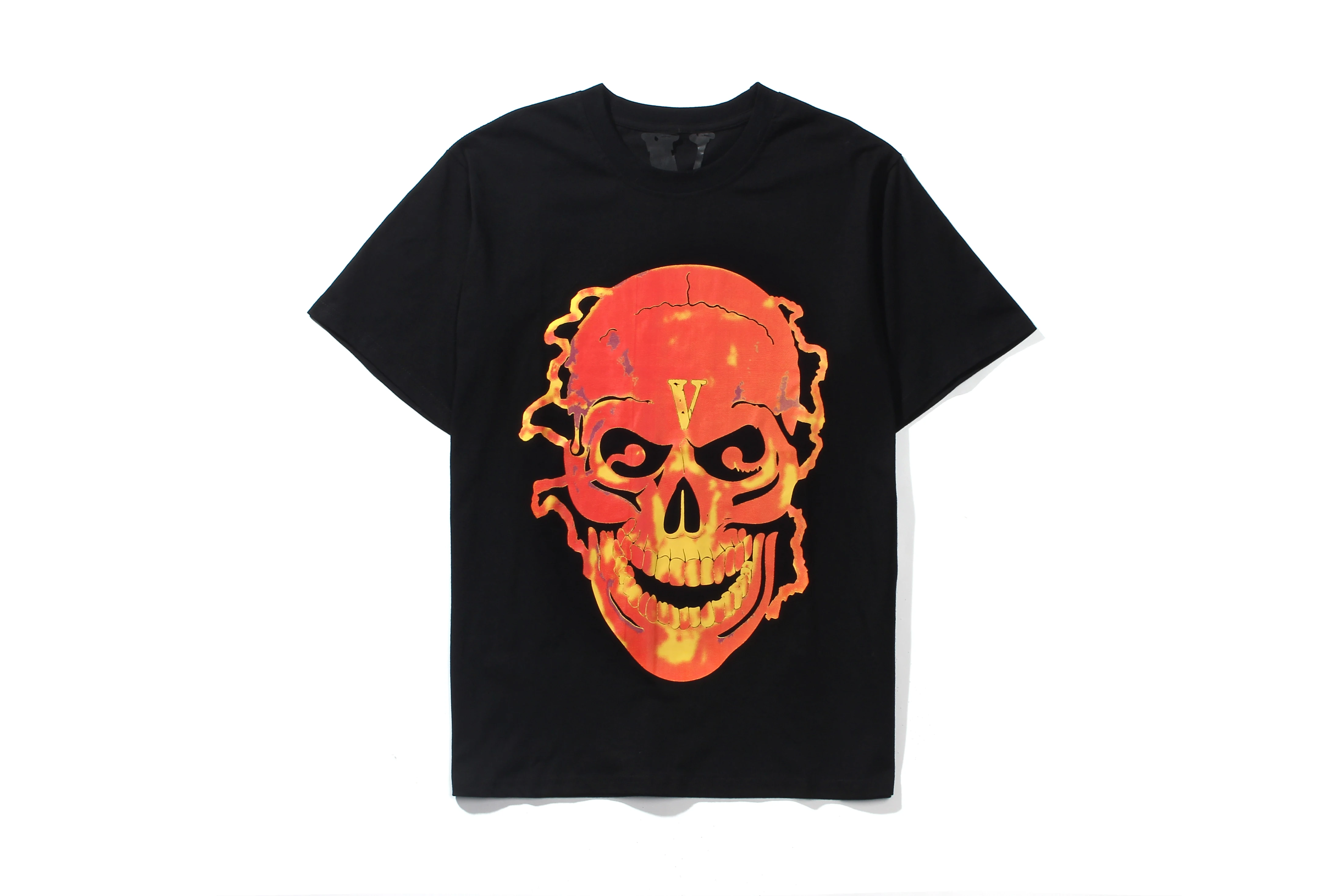 

Женская и мужская летняя футболка Vlone с коротким рукавом и V-образным вырезом