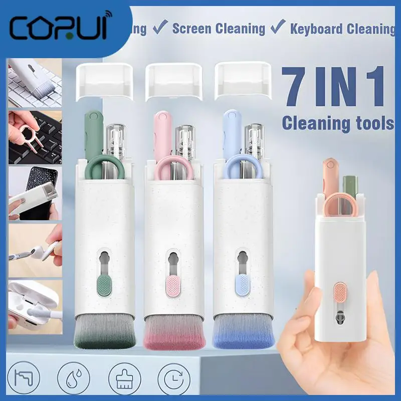 

Multifunctional 7-in-1 Brush Kit Lectronics Cleaner Cleaning Tools Earphone Cleaner Keycap Puller Kit Portable