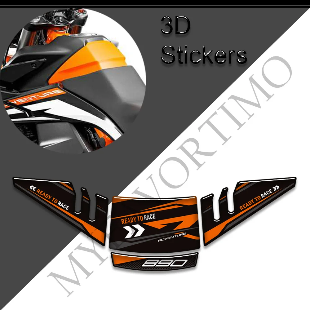 

For 890 Adventure R Motorcycle Stickers Decals Tank Pad Side Grips Gas Fuel Knee Protection 2018 2019 2020 2021 2022