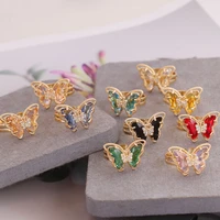 women gold plated rings colorful crystal open butterfly rings simple banquet wedding finger rings for women gift