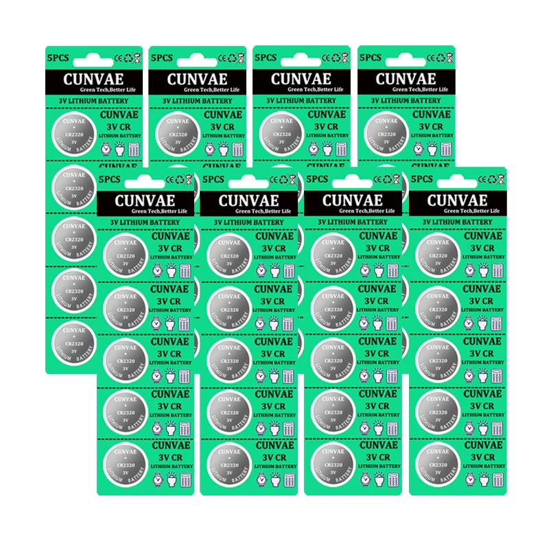 

40pcs CR2320 CR 2320 DL2320 ECR2320 BR2320 3V Lithium Battery For Watch Toy Calculator Car Remote Control Button Coin Cell