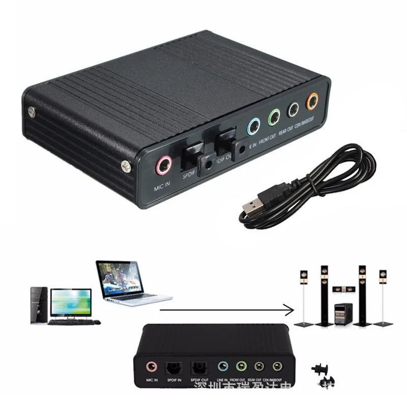 Sound Card External Channel 5.1/7.1 Optical Audio USB Sound Card