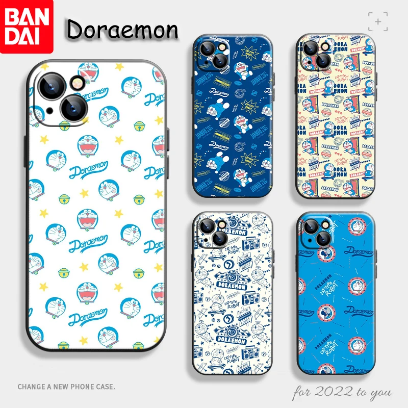 

Doraemon Fashion Phone Case For iPhone 13 11 12 Pro Max Case Anti-knock Cartoon Fram Cover For iPhone X XS XR 7 8Plus 13 Mini 6S