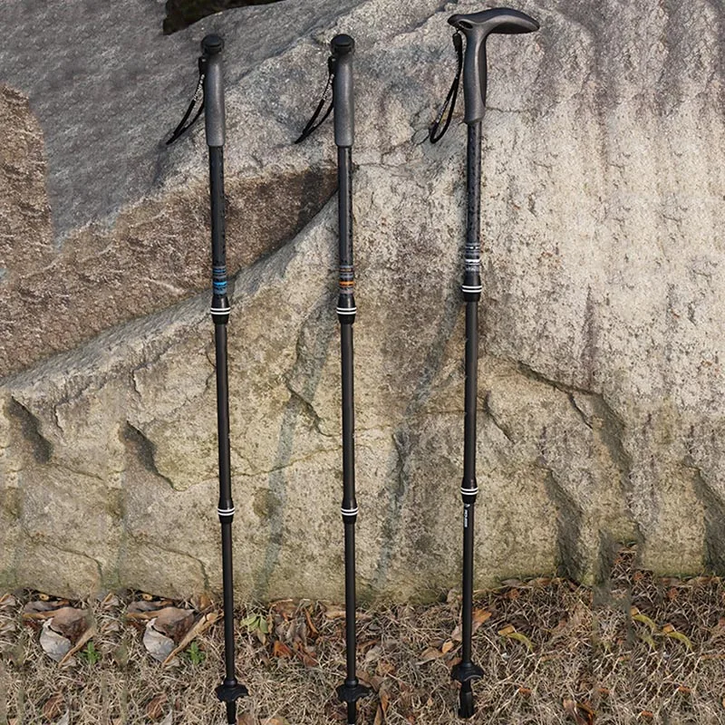 

Carbon Fiber Internal Lock T Curved Handle Trekking Pole Walking Outdoor Walking Stick SM