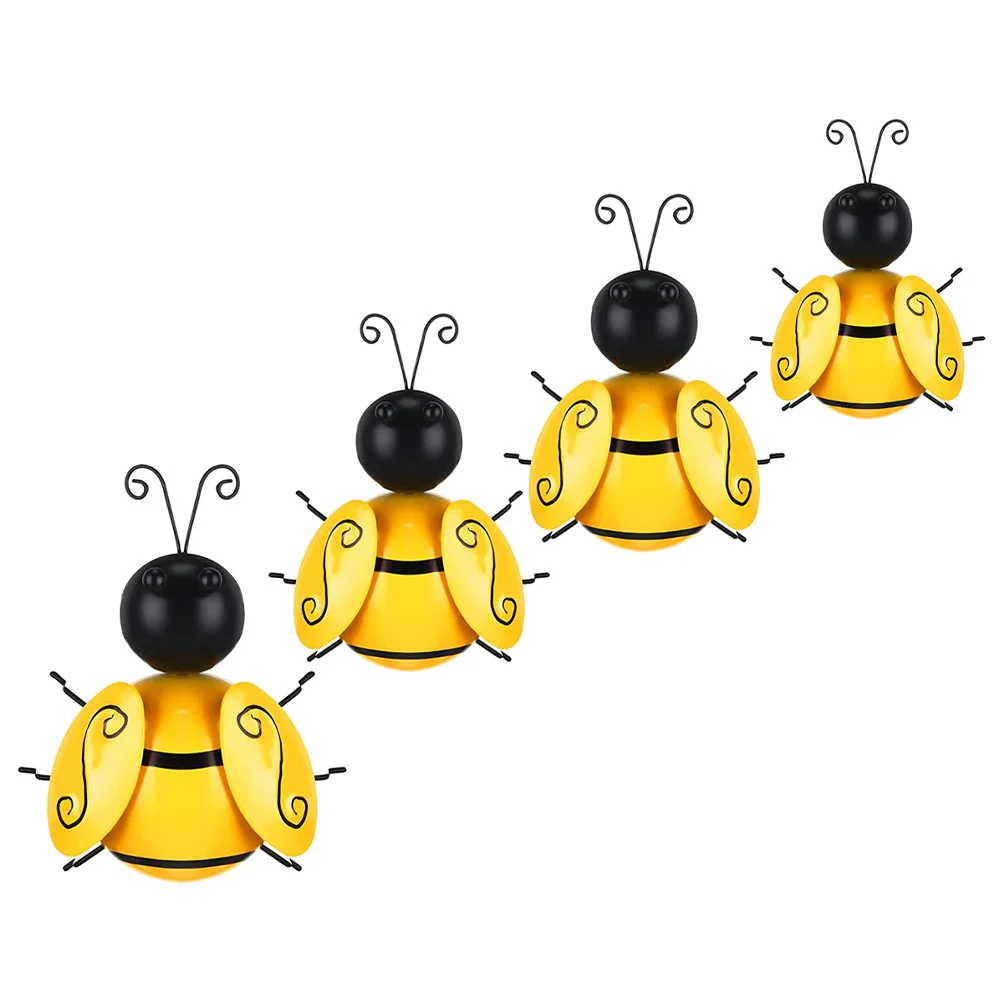 

Wall Metal Decor Sculpture 3D Art Hanging Garden Honey Iron Insect Statue Bumblebee Fence Figurine Ornaments Inspirational