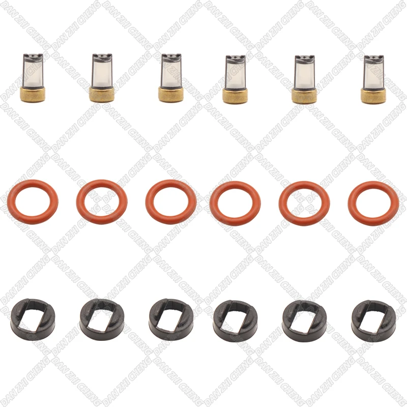 

6 SET For 23250-0T010 23250-0T020 2009-2015 Toyota Corolla Matrix Fuel Injector Service Repair Kit Filters Orings Seals Grommets