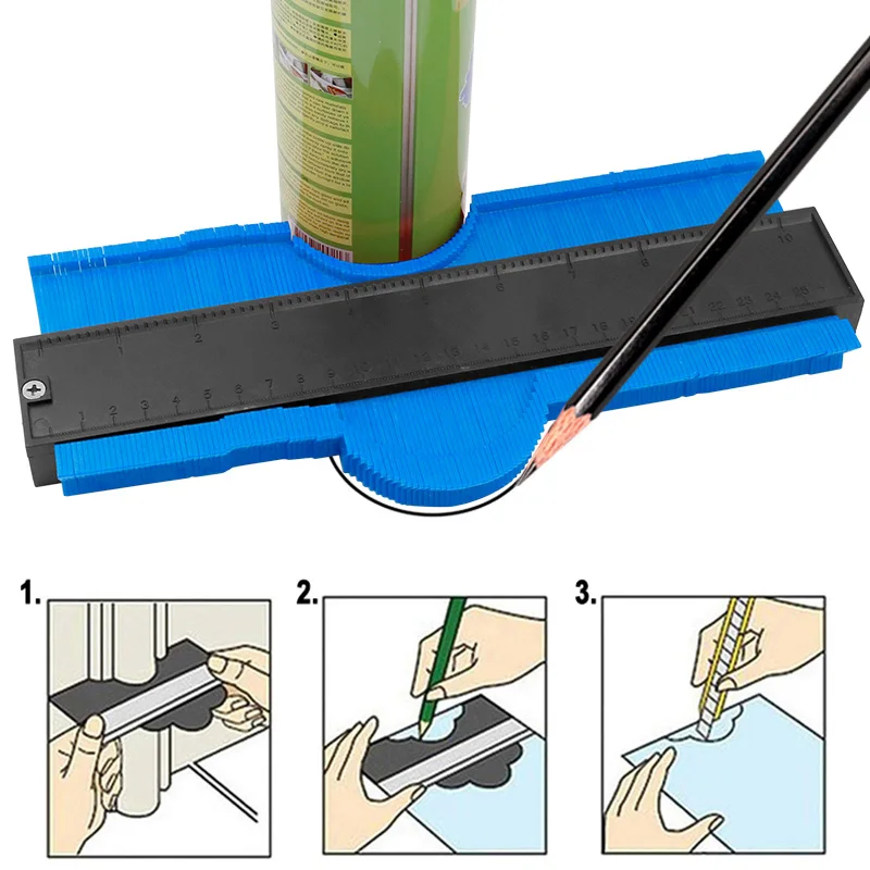 

Contour Gauge Duplicator Ceramic Tile Carpet Cutting Template Profile Measuring Angle Ruler Contour Duplicator Woodworking Tools