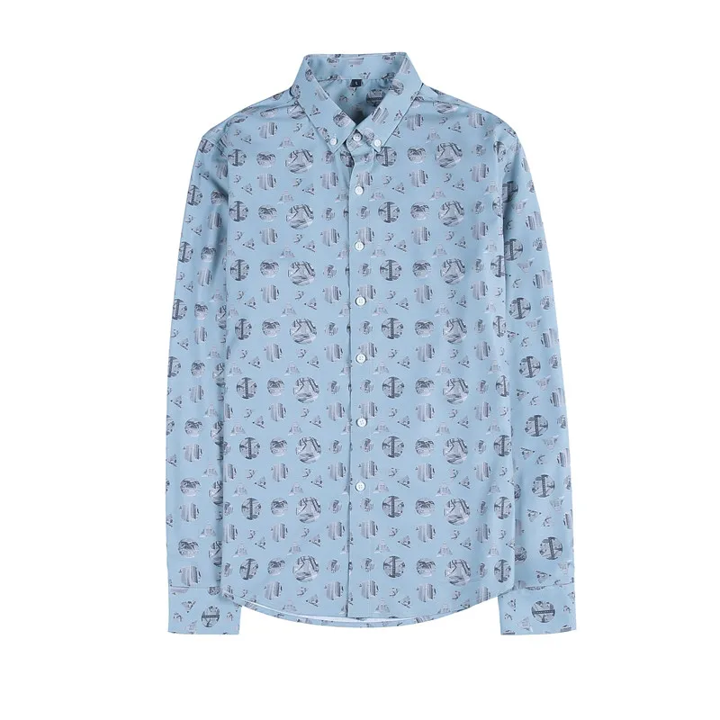 Men's Flower Shirt Autumn New Long-sleeved Fashion Slim Fit Shirt 2021 Business Casual Formal Dress Shirts Social Chemise Homme