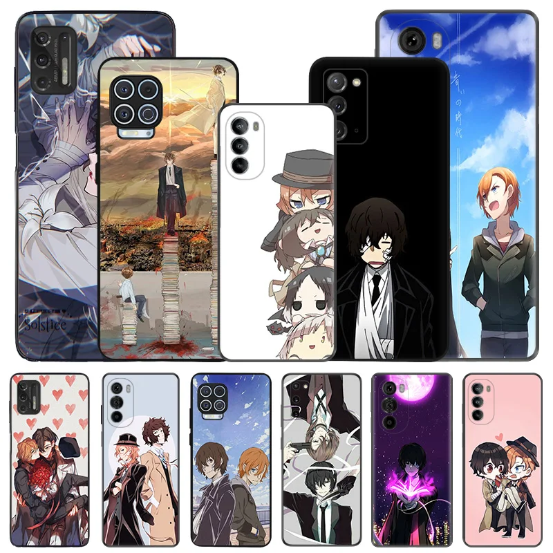 Силиконовый черный чехол для телефона Motorola G72 G53 G73 G9 G50 G51 G60 G71 G22 G32 G52 Bungou Stray Dogs Moto