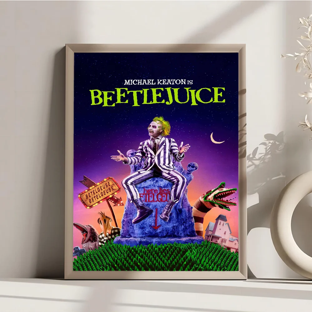 Classic Movie Beetlejuice Horror Comedy Anime Posters Sticky HD Quality Wall Art Retro For Home Kawaii Room Decor