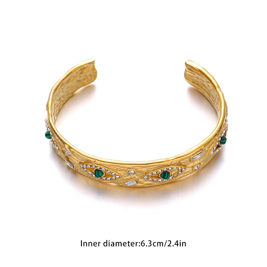 Браслет-манжета женский из нержавеющей стали с позолотой 18 карат