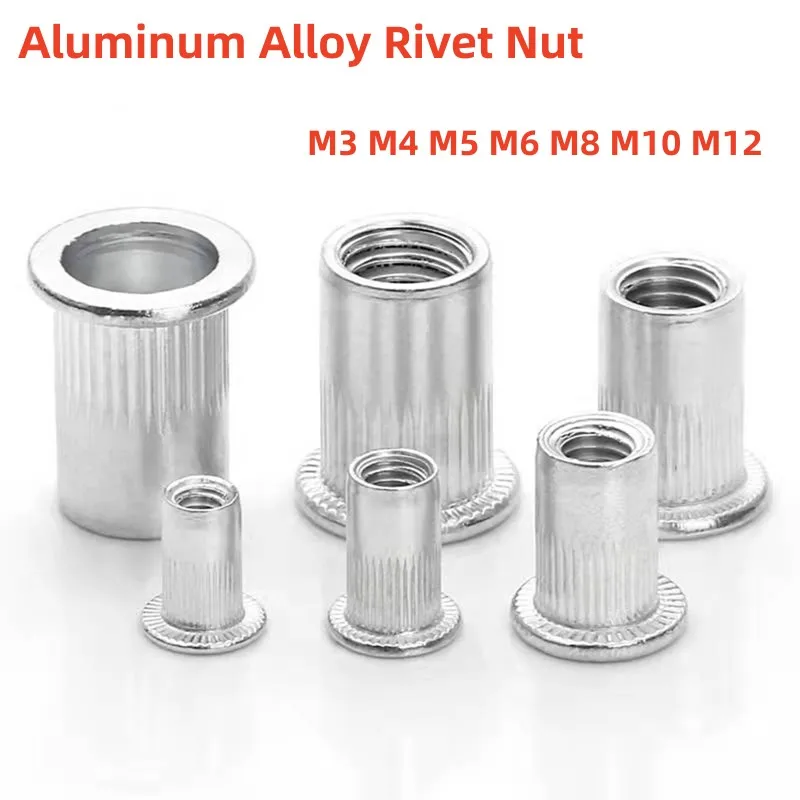 

M3 M4 M5 M6 M8 M10 M12 Aluminum Alloy Rivet Nut Flat Countersunk Head Insert Threaded Rivet Nuts Cap Rivnut Rivnut Nutsert