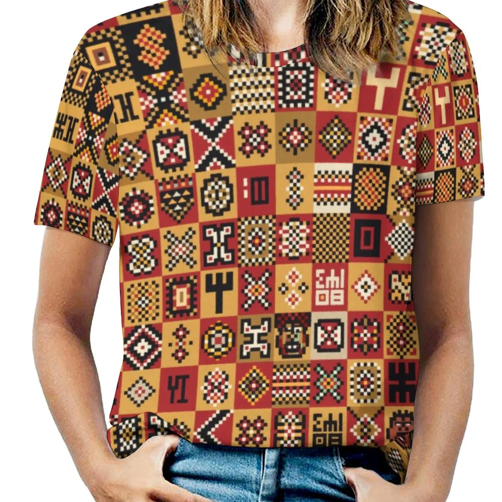 

Африканские абстрактные футболки, шахматный принт, Классическая футболка с коротким рукавом, крутая футболка оверсайз, сексуальная одежда с узором, идея для подарка