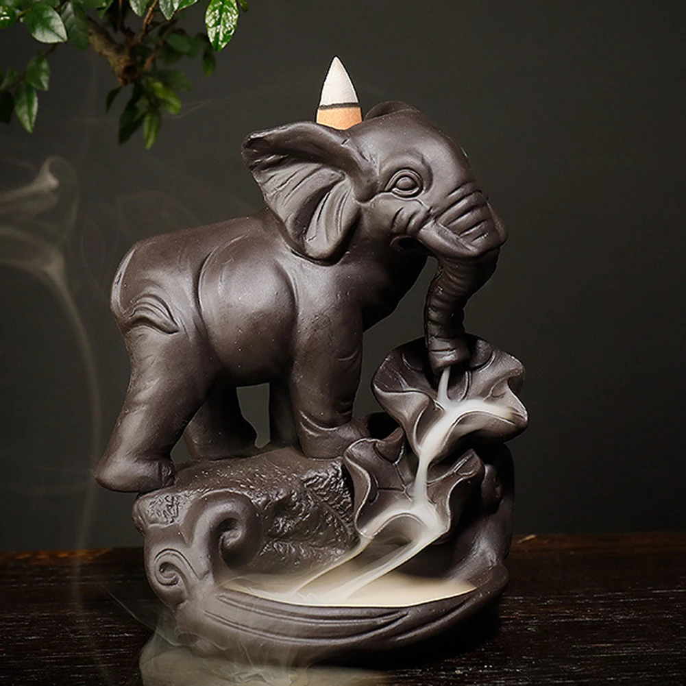 

Горелка для благовоний со слоном и водопадом, декоративная горелка для благовоний со слоном, тайский идол