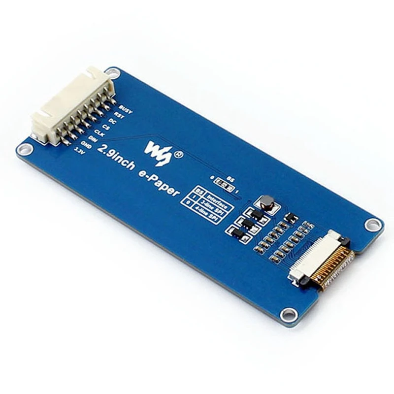 Waveshare 2 9 дюймовый E-Ink дисплей Локальное обновление 296X12 8 разрешение интерфейс