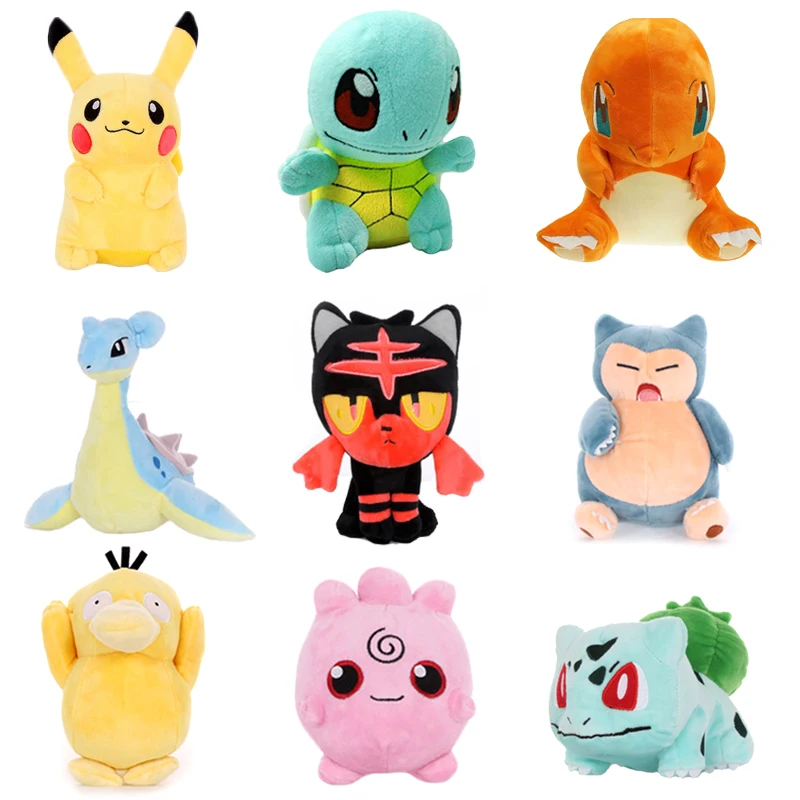 

Anime Pokemon Peluche Plush Toy Pikachu Charmander Squirtle Bulbasaur Eevee Gengar Stuffed Claw Machine Doll Xmas Gift For Kid