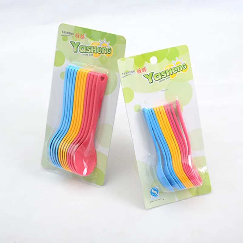 

Kitchen Plastic Spoons 12 Pack Household Children's Baby Soup Spoons Baby Items Tableware Utensils
