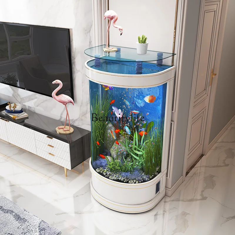 Легкая роскошная гостиная вертикальный полукруглый стеклянный экологический