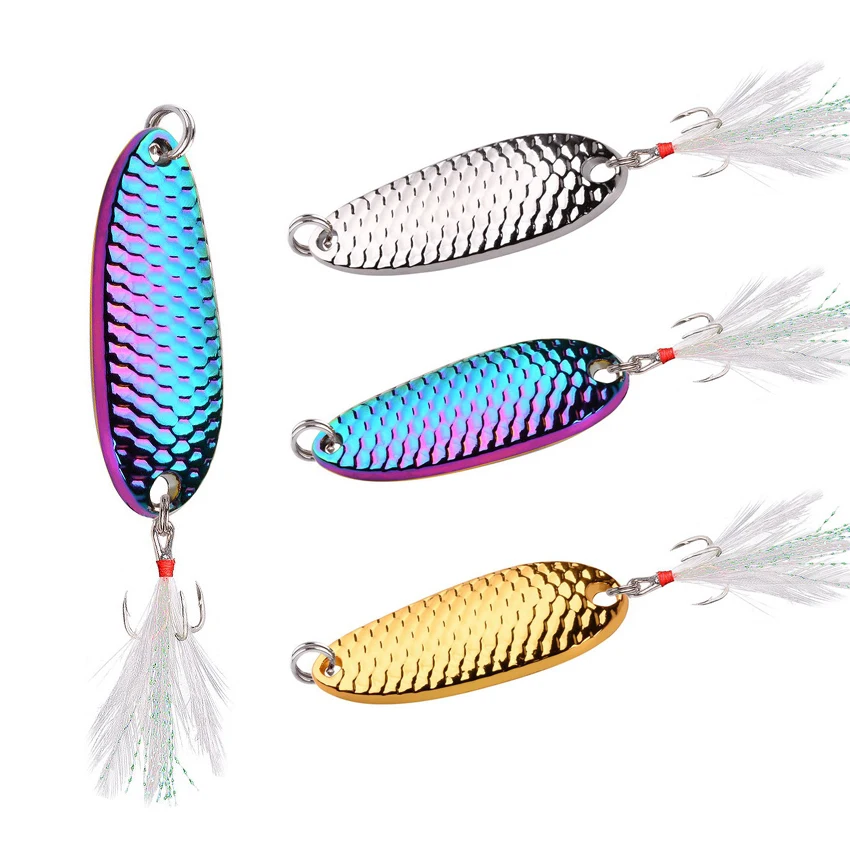 

3pcs/lot Fishing Spoon Lures Bait 7.5g 10g 15g 20g Gold/Silver/Colorful Fishing Spoon Hard Lure Metal Baits Pesca Tackle