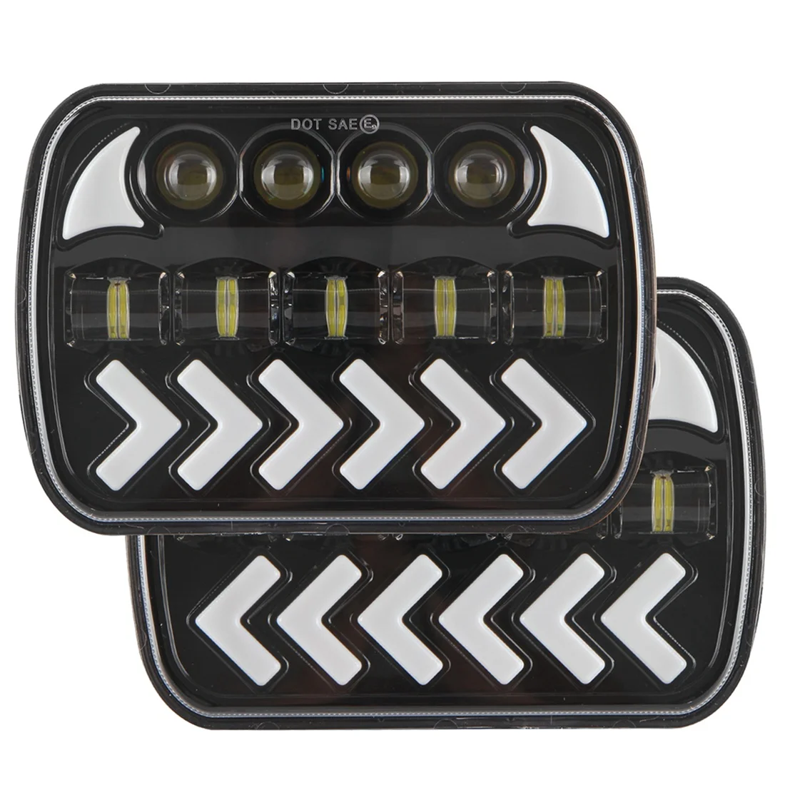 

7 Inch 5X7/6X7 400W 40000LM Car LED Light Bar White+Amber Fog Lamp LED Work Lights for Truck Boat SUV ATV UTV