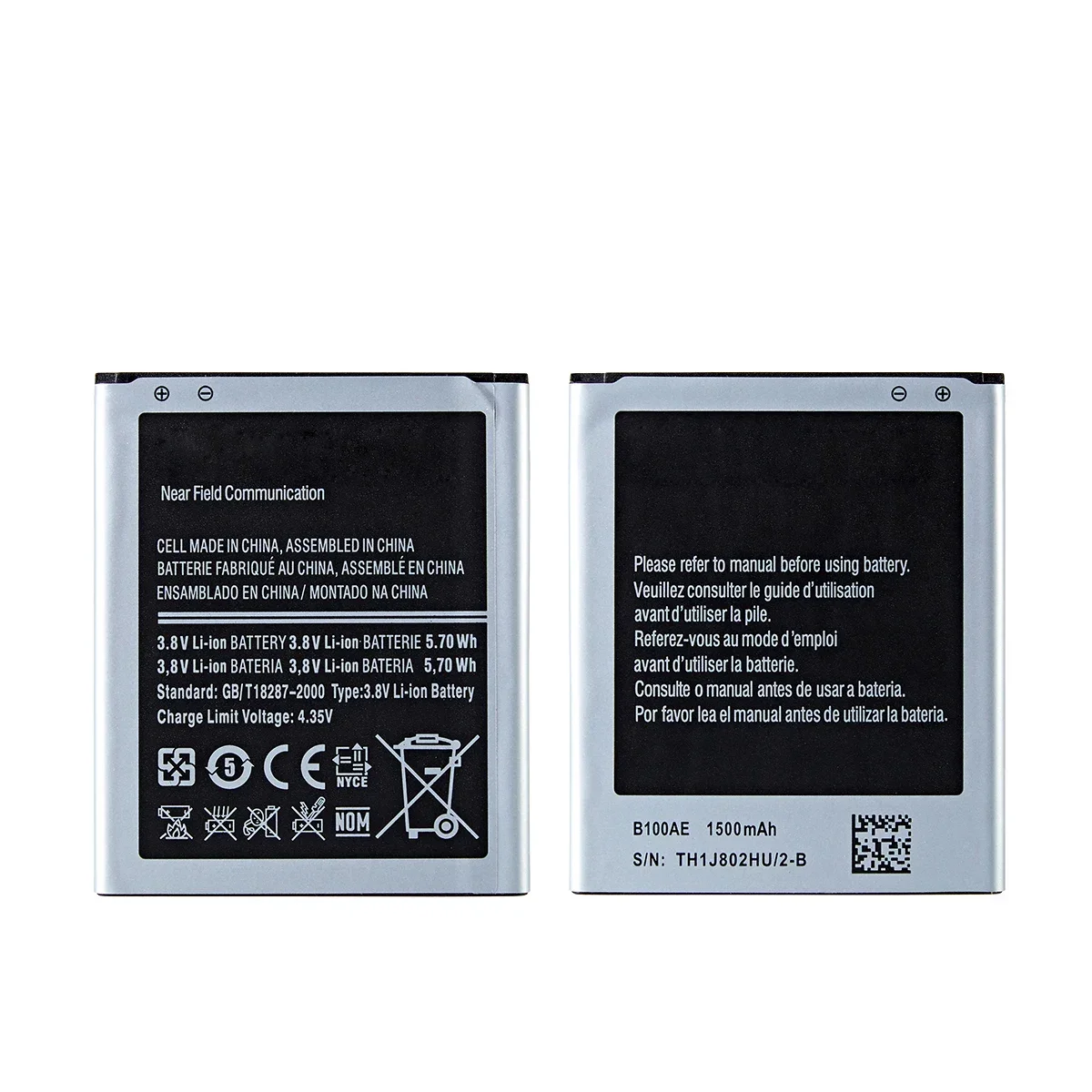 Совершенно новый аккумулятор B100AE 1500 мАч для Samsung Galaxy Ace 3 S7270 S7272 S7260 S7262 G318 S7273