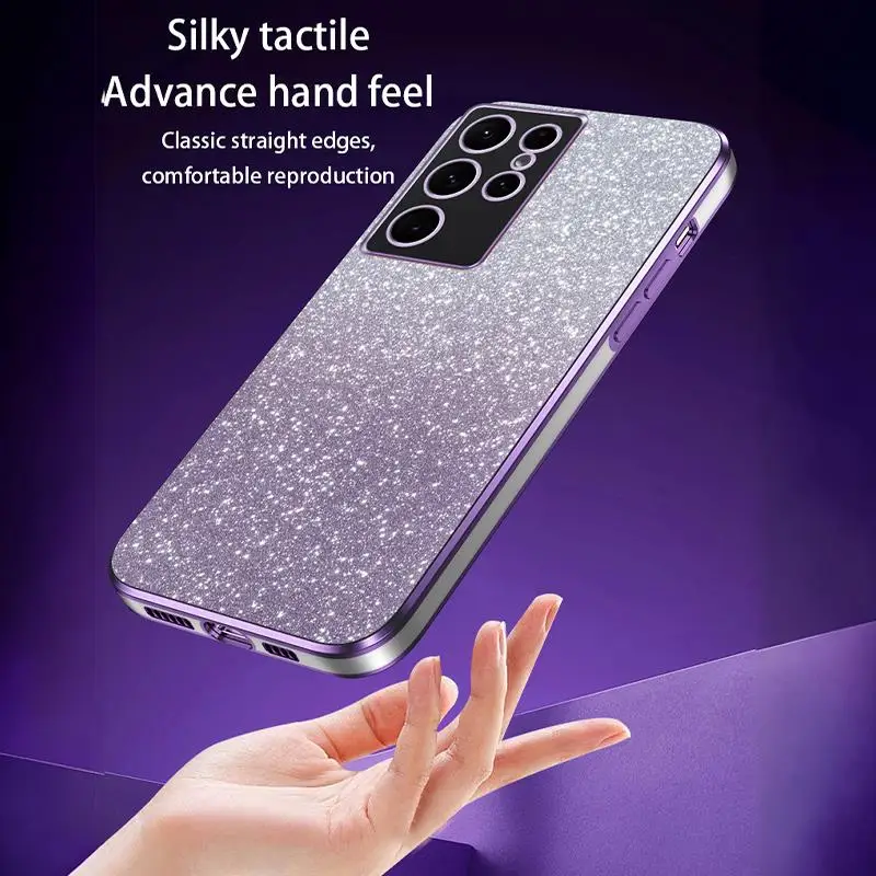 Силиконовый прозрачный чехол для телефона с покрытием в рамке Samsung Galaxy S23 Ultra Plus +