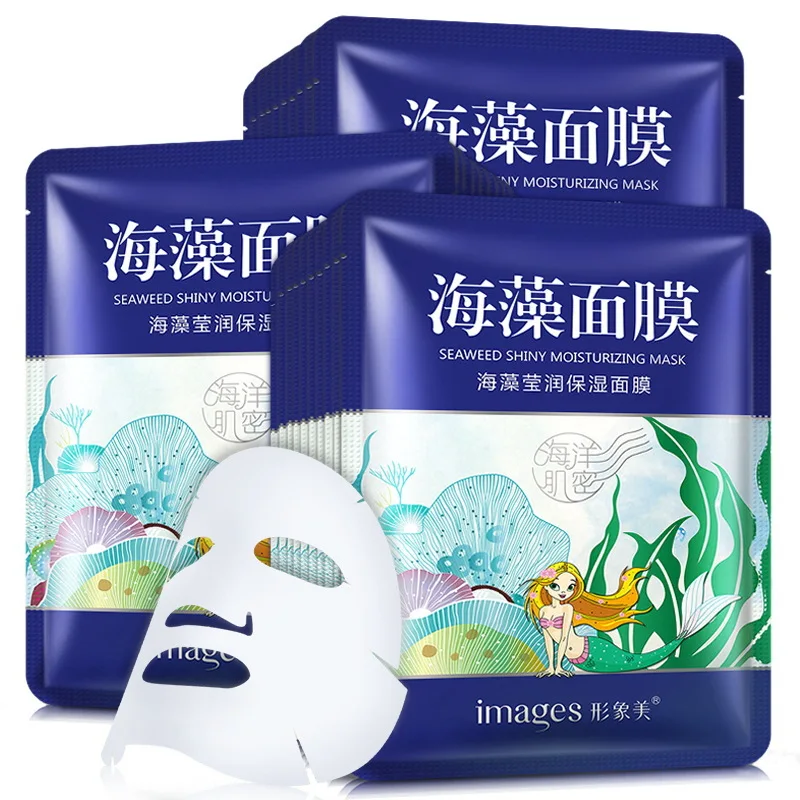 

Увлажняющая маска для лица из морских водорослей, уход за кожей, пополнение водой, сглаживание, контроль жирности, маска для лица, листовые м...