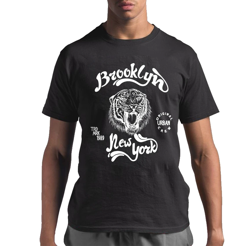 

Drop shipping 100% cotton big size tiger print unisex T shirt o-neck streetwear men tshirt short sleeve t-shirt men tee shirt