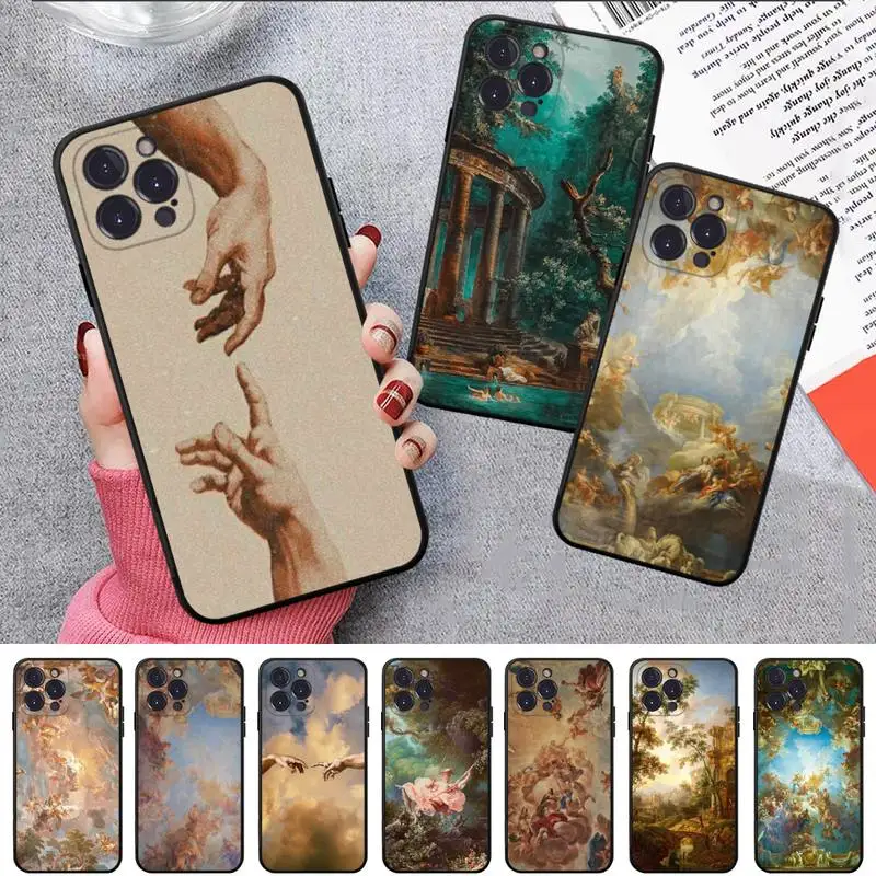 

Art Fresco Michelangelo Creation Phone Case For iPhone 14 11 12 13 Mini Pro XS Max Cover 6 7 8 Plus X XR SE 2020 Funda Shell