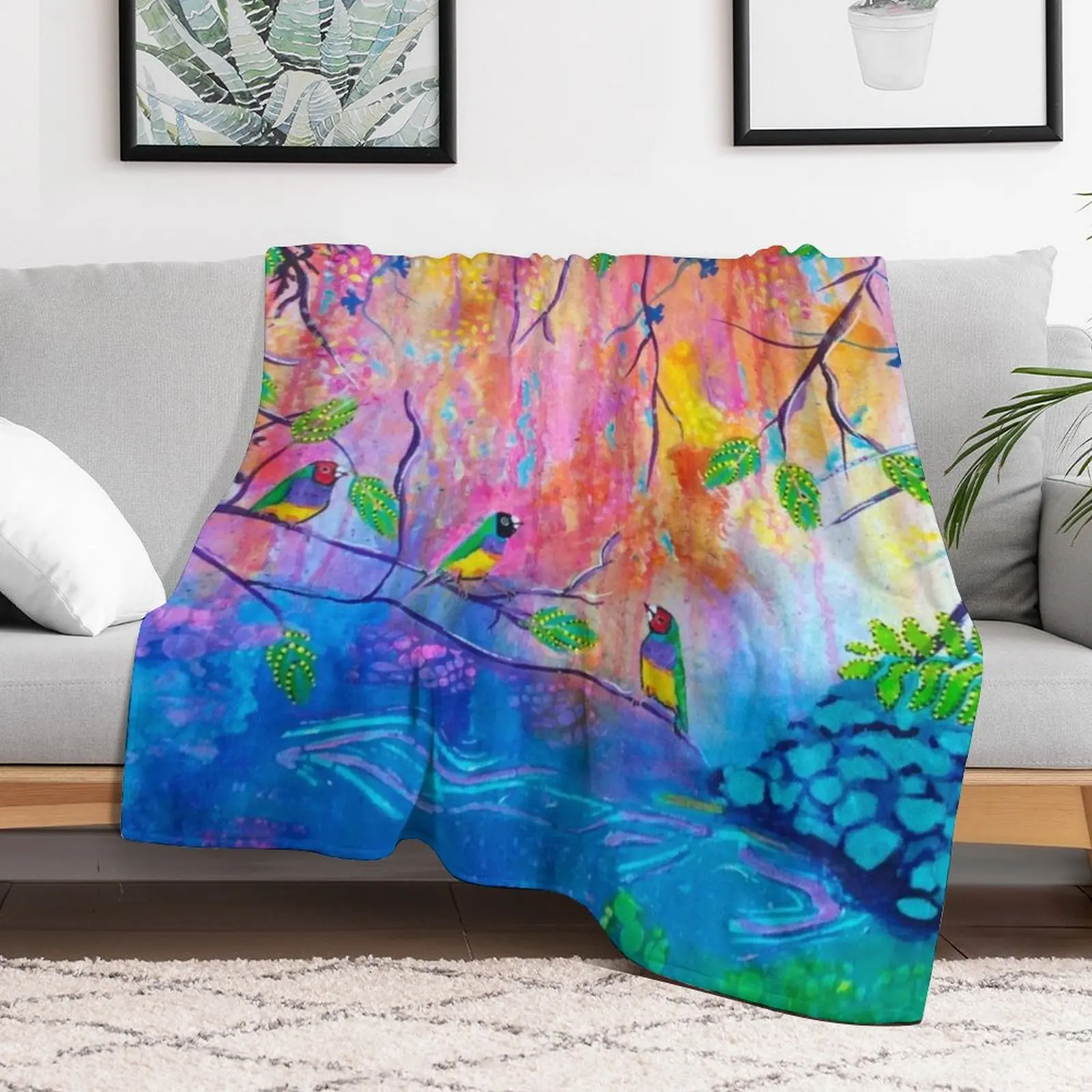 Одеяло Gouldian с декоративными красками одеяло Creekside индивидуальный подарок