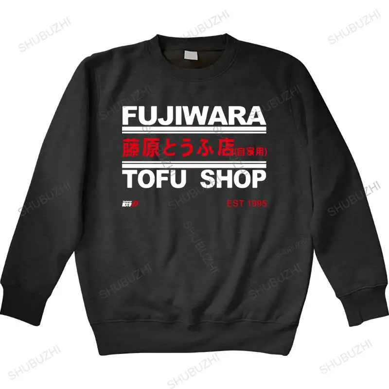

ujiwara tofu shop initial d hoodie men create 100% cotton Round Collar Costume Fitness Comical spring Style Kawaii High Quality