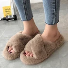 Тапочки женские зимние, из искусственного меха, 2021, плюшевые, черные, удобные, теплые, домашние шлепанцы