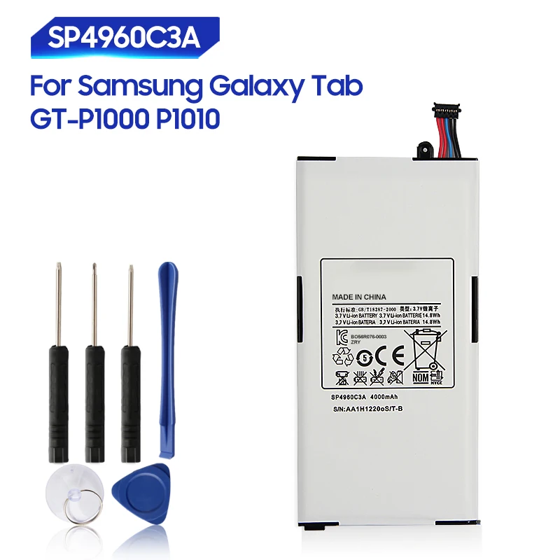 

Replacement Battery SP4960C3A For Samsung Galaxy Tab P1010 P1000 GT-P1000 Rechargeable Tablet Battery 4000mAh