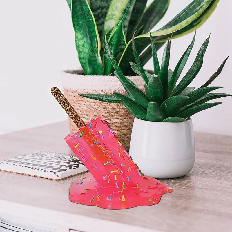 Таяющая скульптура фруктового льда Креативные украшения из смолы и мороженого