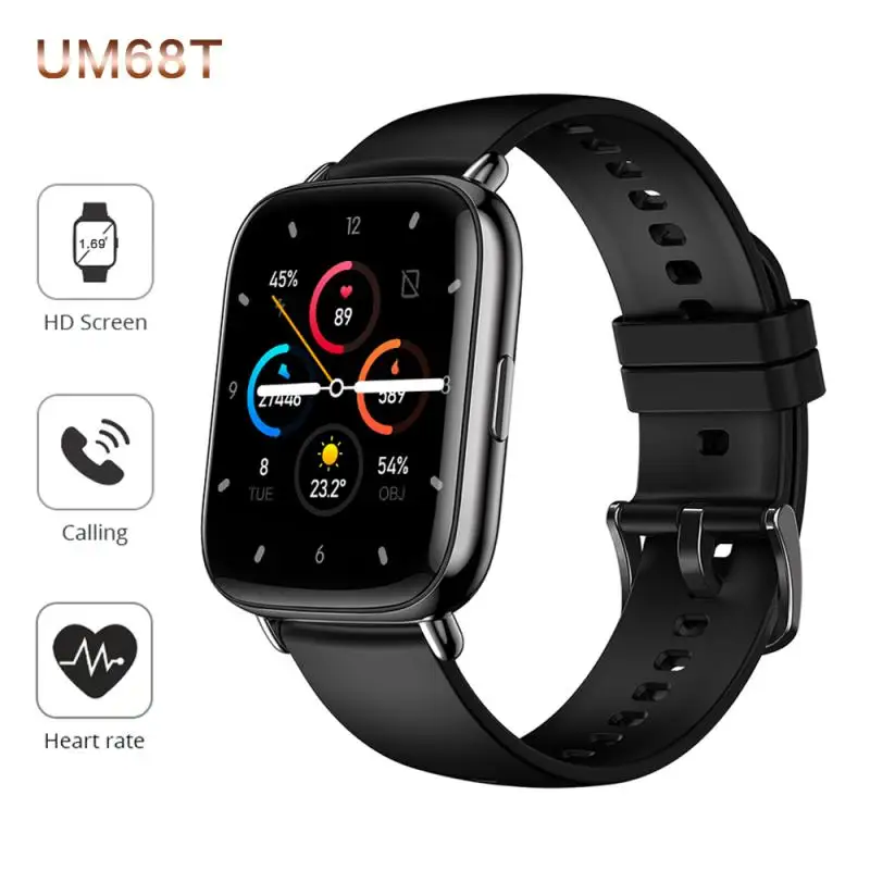 

Смарт-часы с цветным экраном 1,69 дюйма, Bluetooth, пульсометром и функцией сна