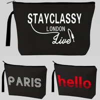 2022 women canvas travel makeup bag cosmetic pouch clutch handbag casual purse portable packet trend zipper strap make up case