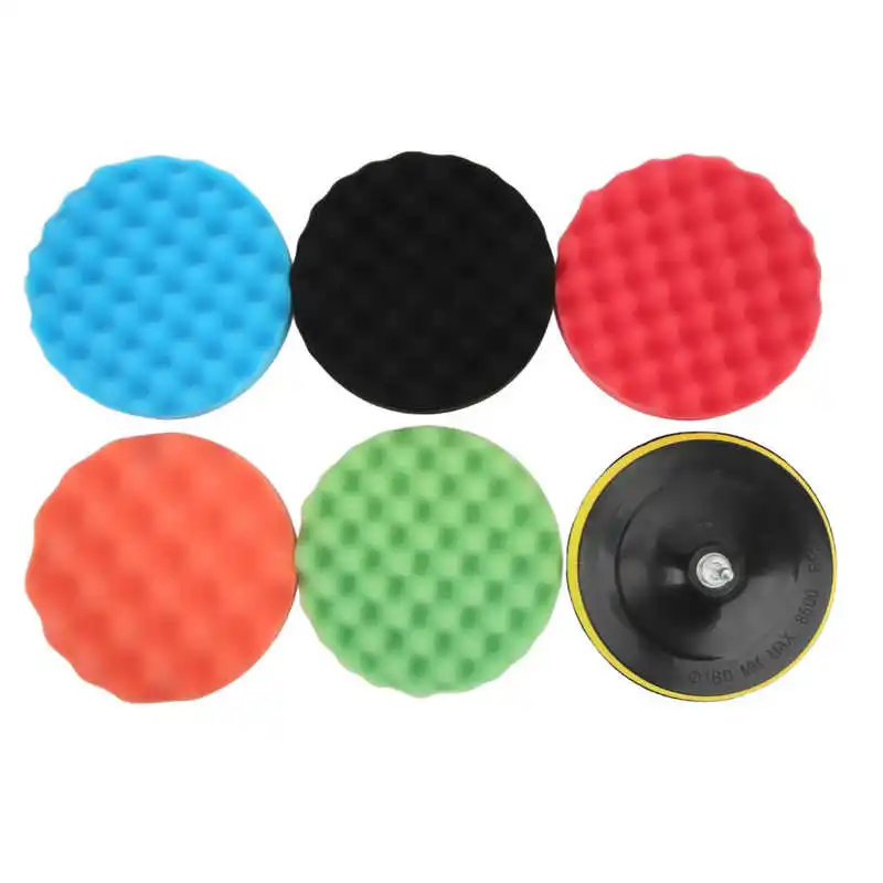 

7 шт. полировальные губки 7 дюймов для мытья воском пыли полировка с адаптером для электрической дрели набор для полировки автомобиля