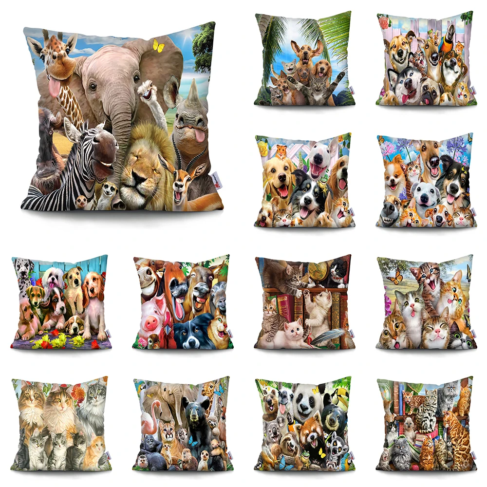 

45X45CM Cute Animal Home Decor Pillowcase Car Sofa Home Decor Polyester Pillowcase