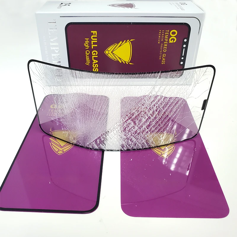 25PCS Golden Armor Tempered Glass for iPhone 14 13 12 Pro Xs Max Xs XR 7 8 Big Curved Edge Full Cover Full Glue Screen Protector