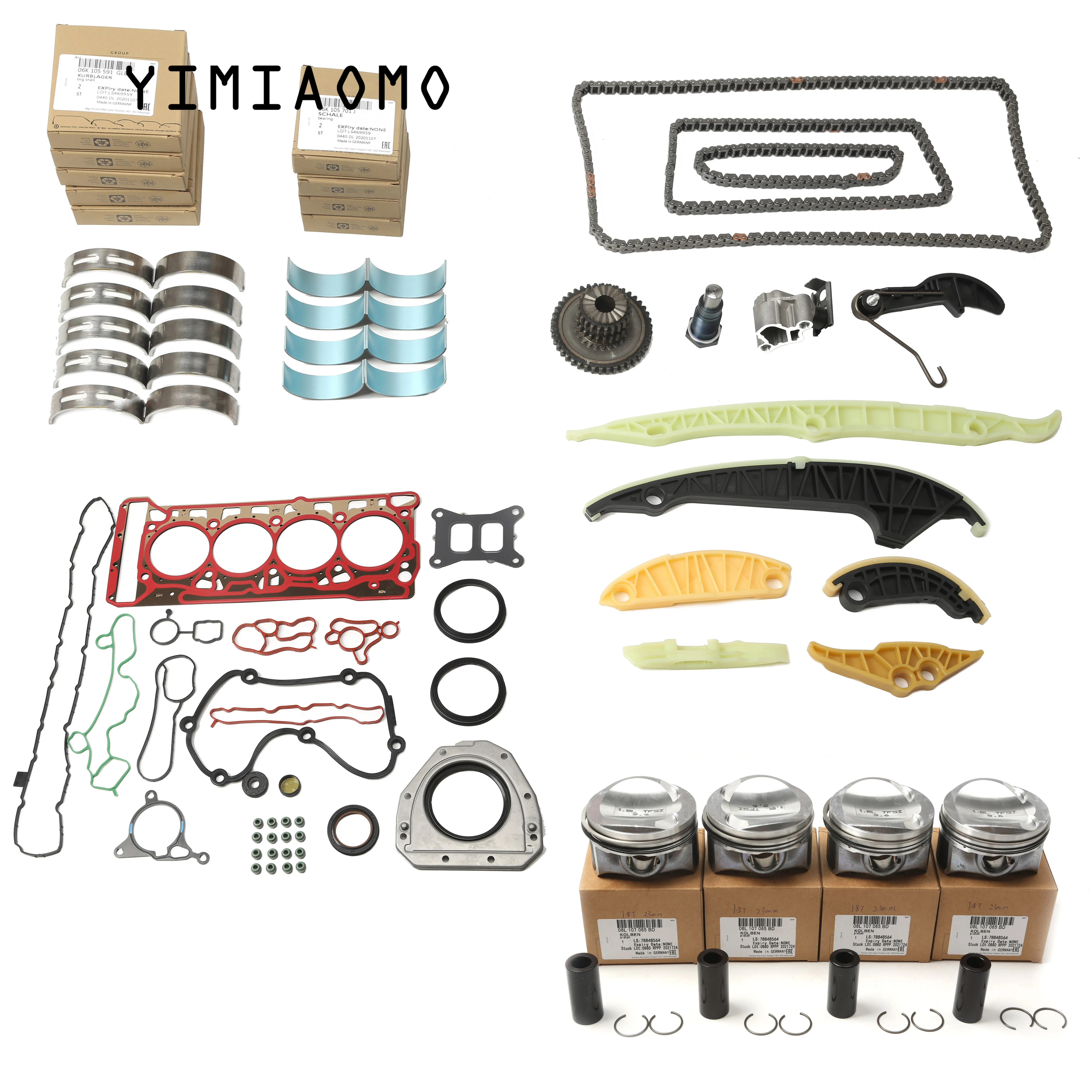 

EA888 Engine Overhaul Repair Kit Modified 23MM Piston Bearing Shells Gasket Seal Timing Chain For Audi A4 A5 TT VW CC Jetta Seat